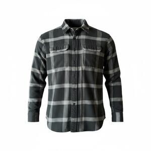 American Eagle Men's Black & White Checkered Long Sleeve‎ Flannel Shirt - Size M